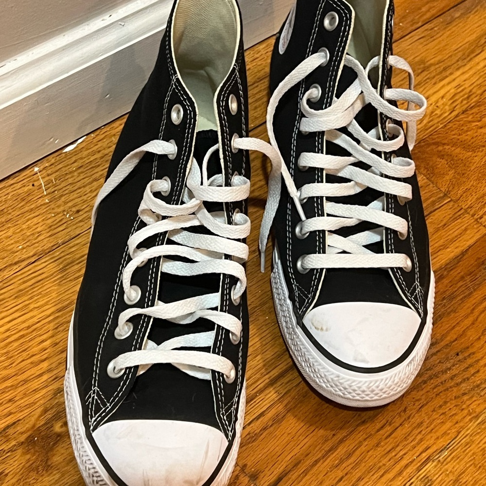 Converse Black High-Top Sneakers with White Laces